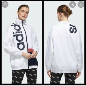 White Adidas track jacket